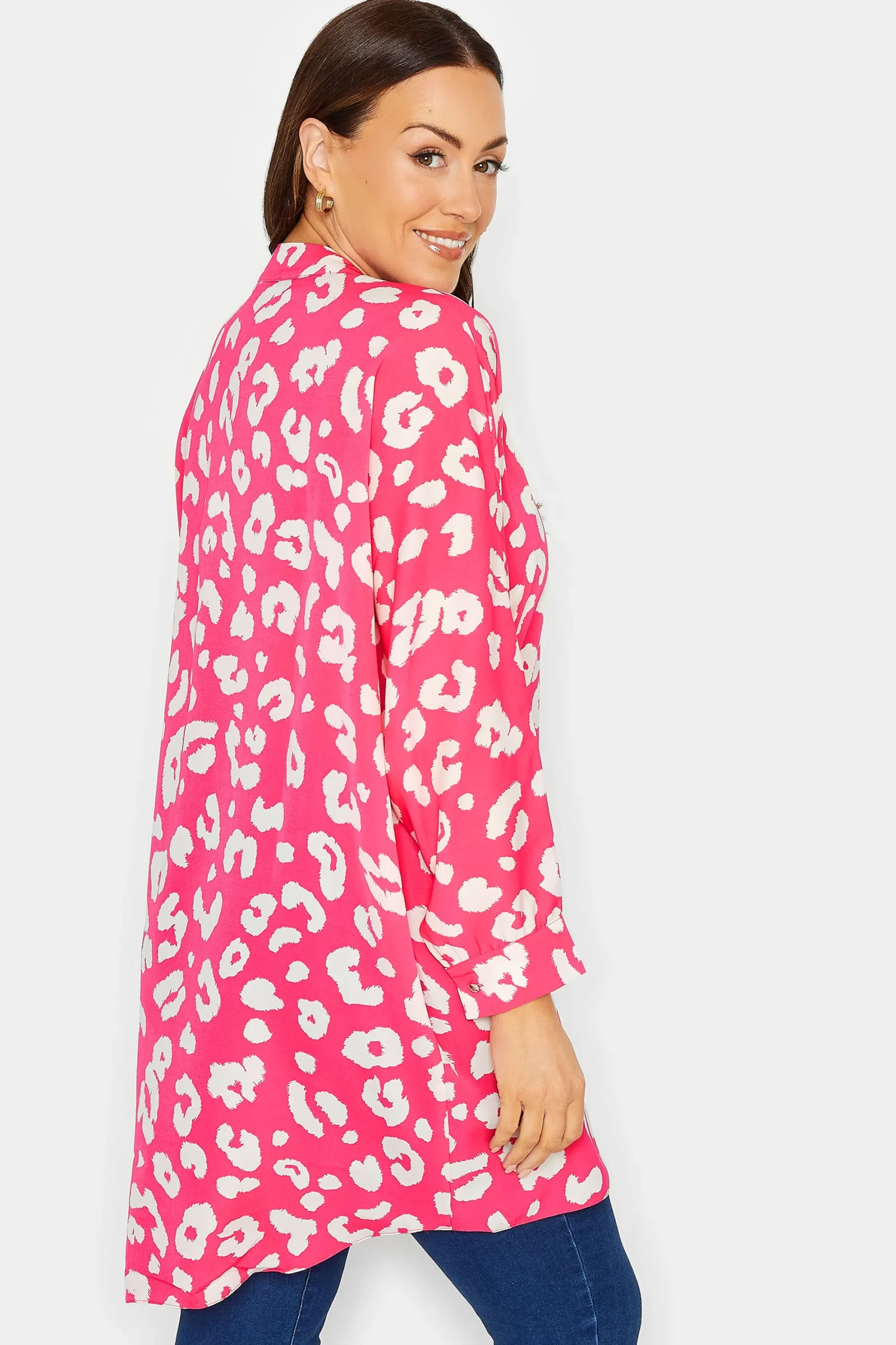M&Co Womens Pink Leopard Print Blouse>Women Shirts