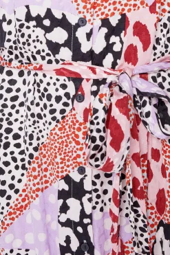 M&Co Womens Pink Mixed Animal Print Shirt Dress><noscript><img width=