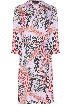 M&Co Womens Pink Mixed Animal Print Shirt Dress><noscript><img width=