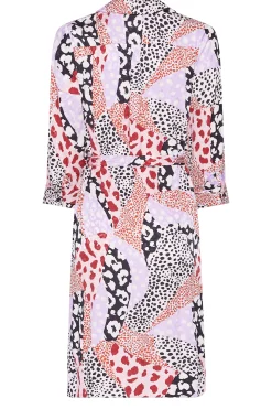 M&Co Womens Pink Mixed Animal Print Shirt Dress><noscript><img width=