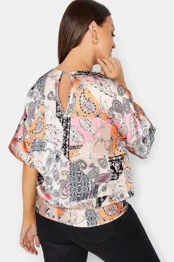 M&Co Womens Pink Paisley Print Short Sleeve Blouse><noscript><img width=