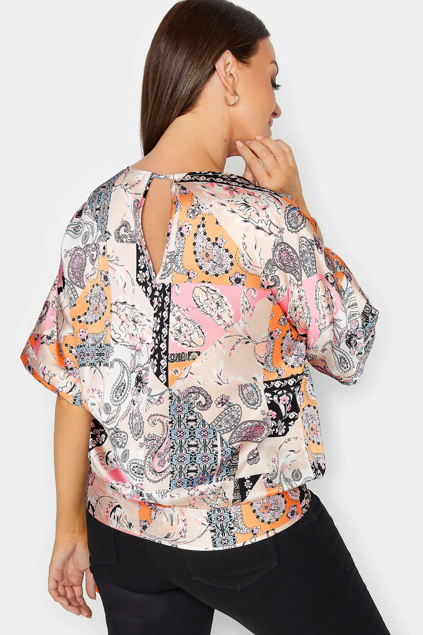 M&Co Womens Pink Paisley Print Short Sleeve Blouse>Women Short Sleeve Tops