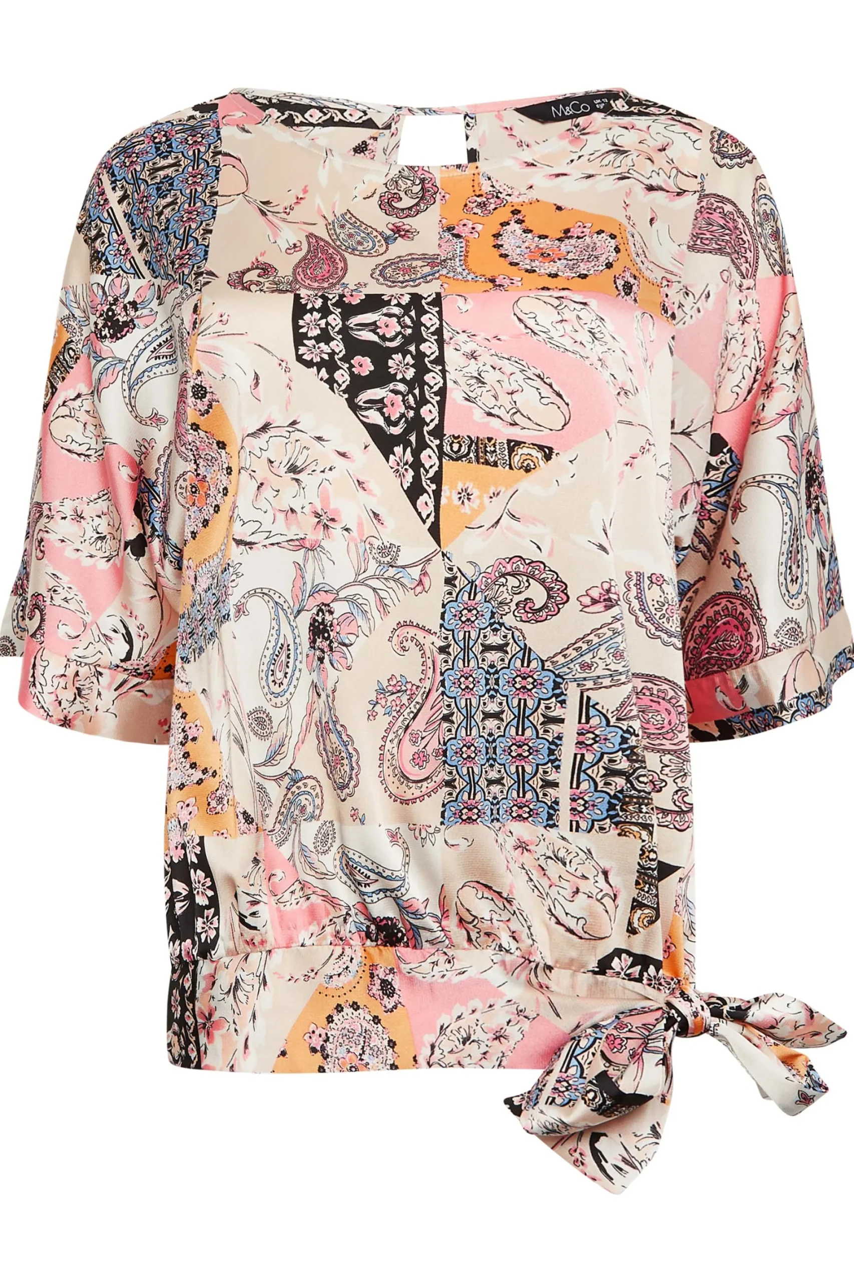 M&Co Womens Pink Paisley Print Short Sleeve Blouse>Women Short Sleeve Tops