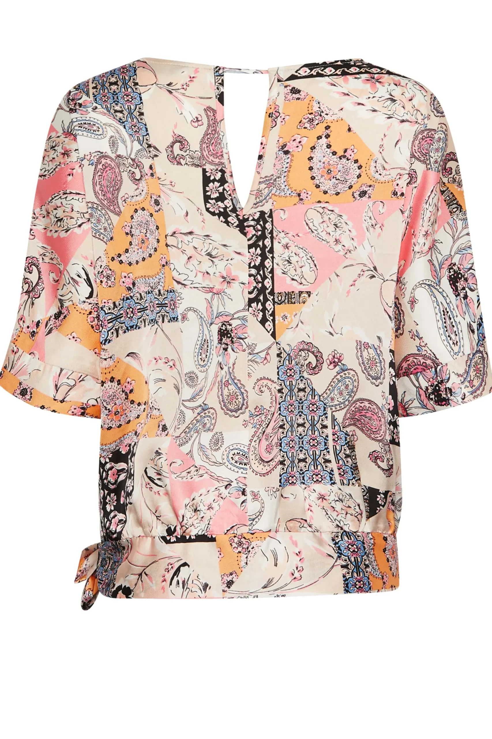 M&Co Womens Pink Paisley Print Short Sleeve Blouse>Women Short Sleeve Tops