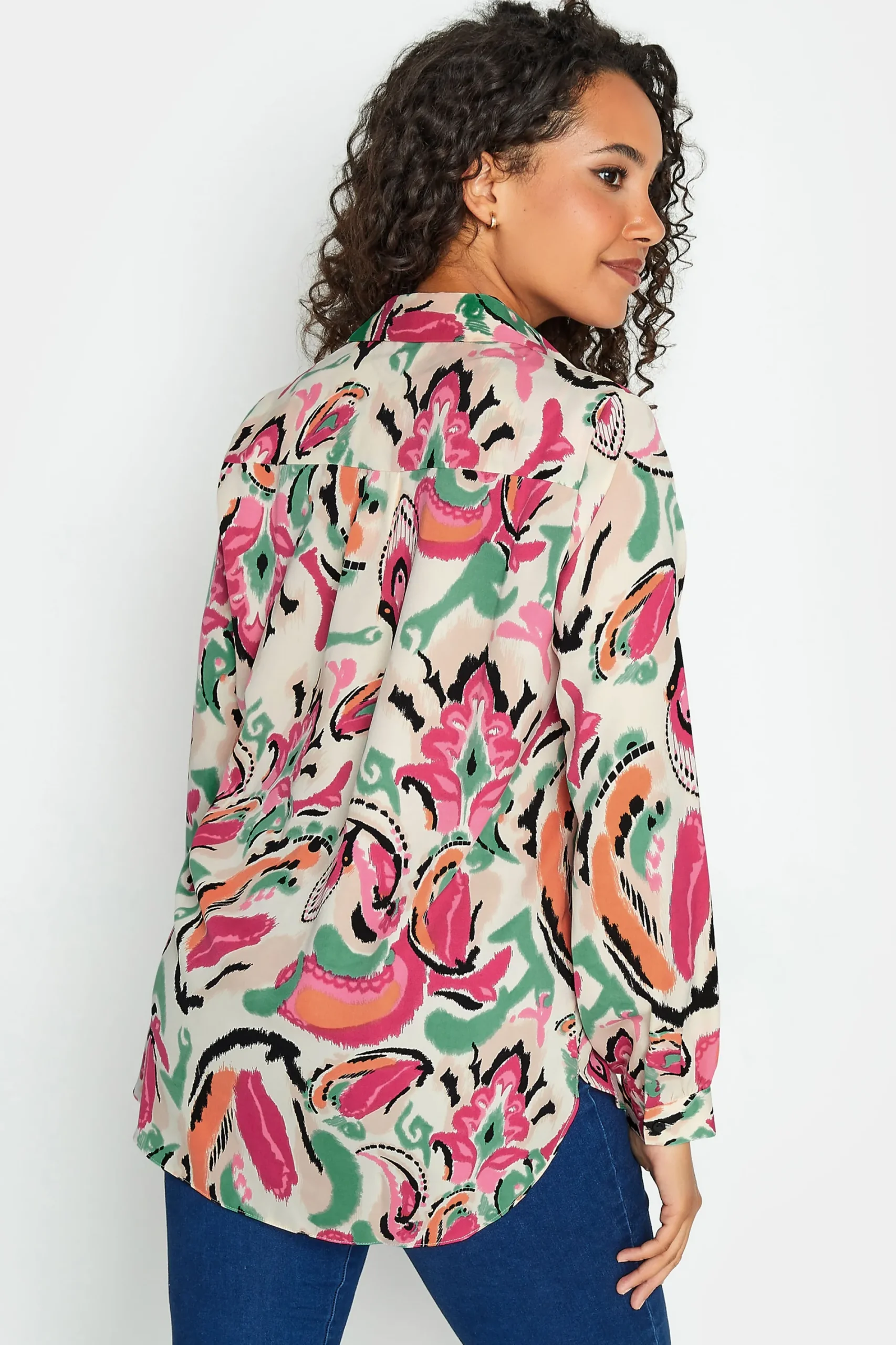 M&Co Womens Pink Paisley Print Long Sleeve Shirt>Women Shirts