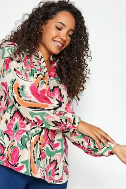 M&Co Womens Pink Paisley Print Long Sleeve Shirt><noscript><img width=