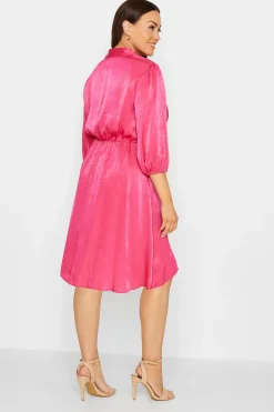 M&Co Womens Pink Satin Wrap Dress><noscript><img width=