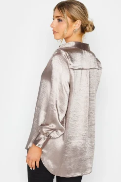 M&Co Womens Pink Satin V-Neck Blouse><noscript><img width=