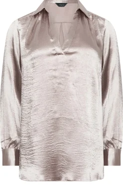 M&Co Womens Pink Satin V-Neck Blouse><noscript><img width=