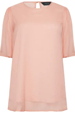 M&Co Womens Pink Shimmer Angel Sleeve Blouse><noscript><img width=