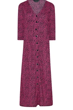 M&Co Womens Pink Spot Print Button Through Midi Dress><noscript><img width=