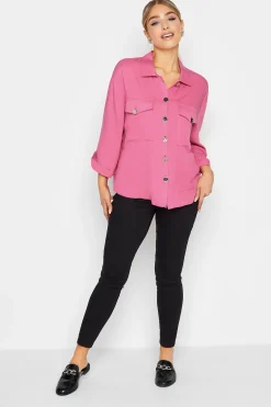 M&Co Womens Pink Statement Button Shirt>Women Shirts