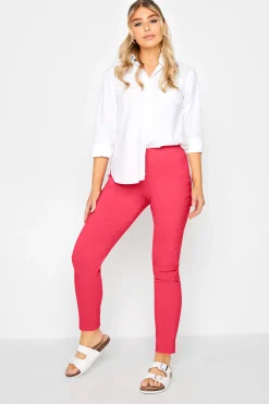M&Co Womens Pink Stretch Bengaline Trousers>Women Trousers