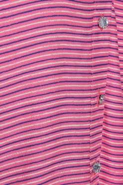 M&Co Womens Pink Stripe Grown On Sleeve Top><noscript><img width=