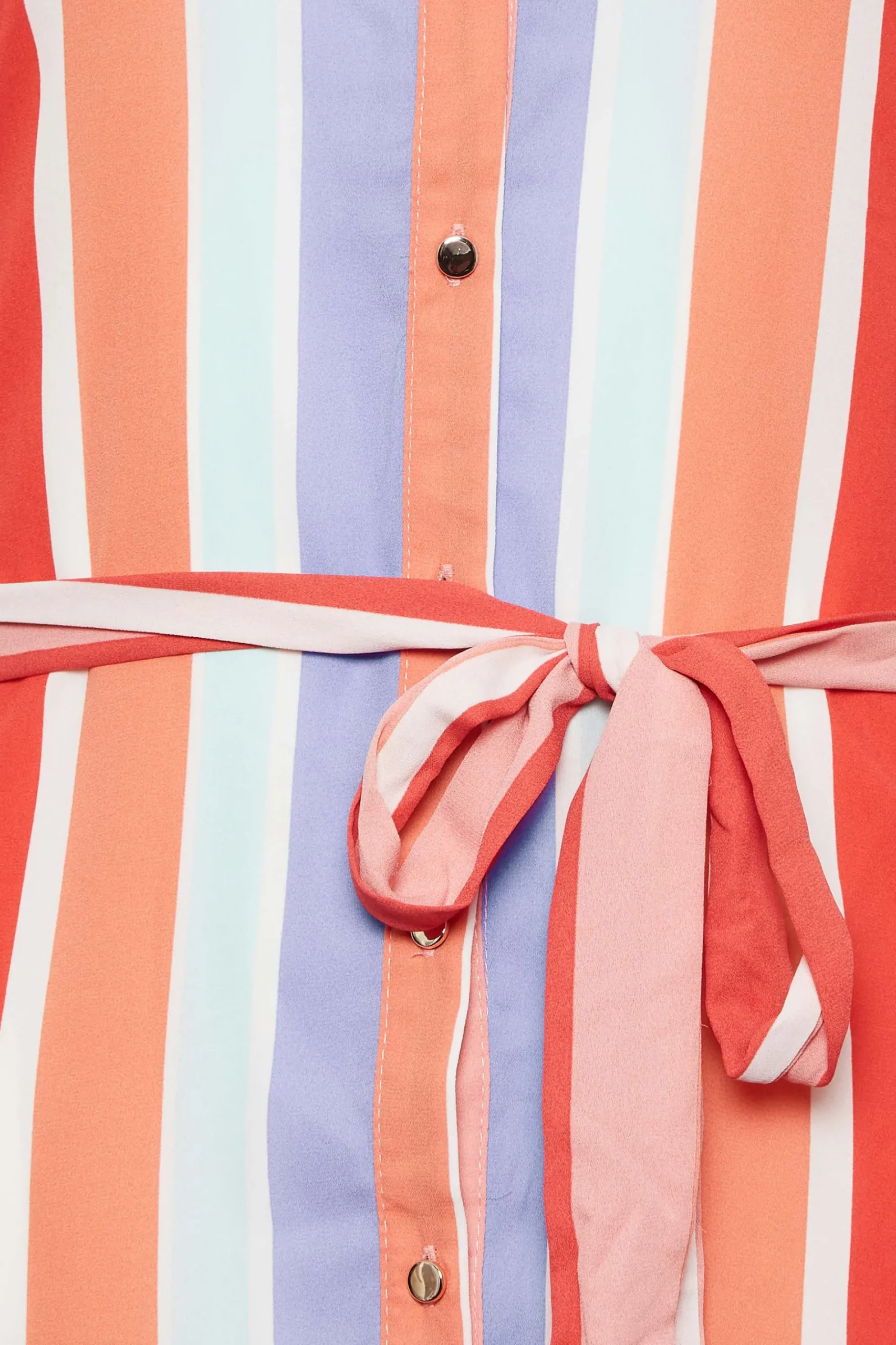 M&Co Womens Pink Stripe Tie Waist Blouse>Women Shirts