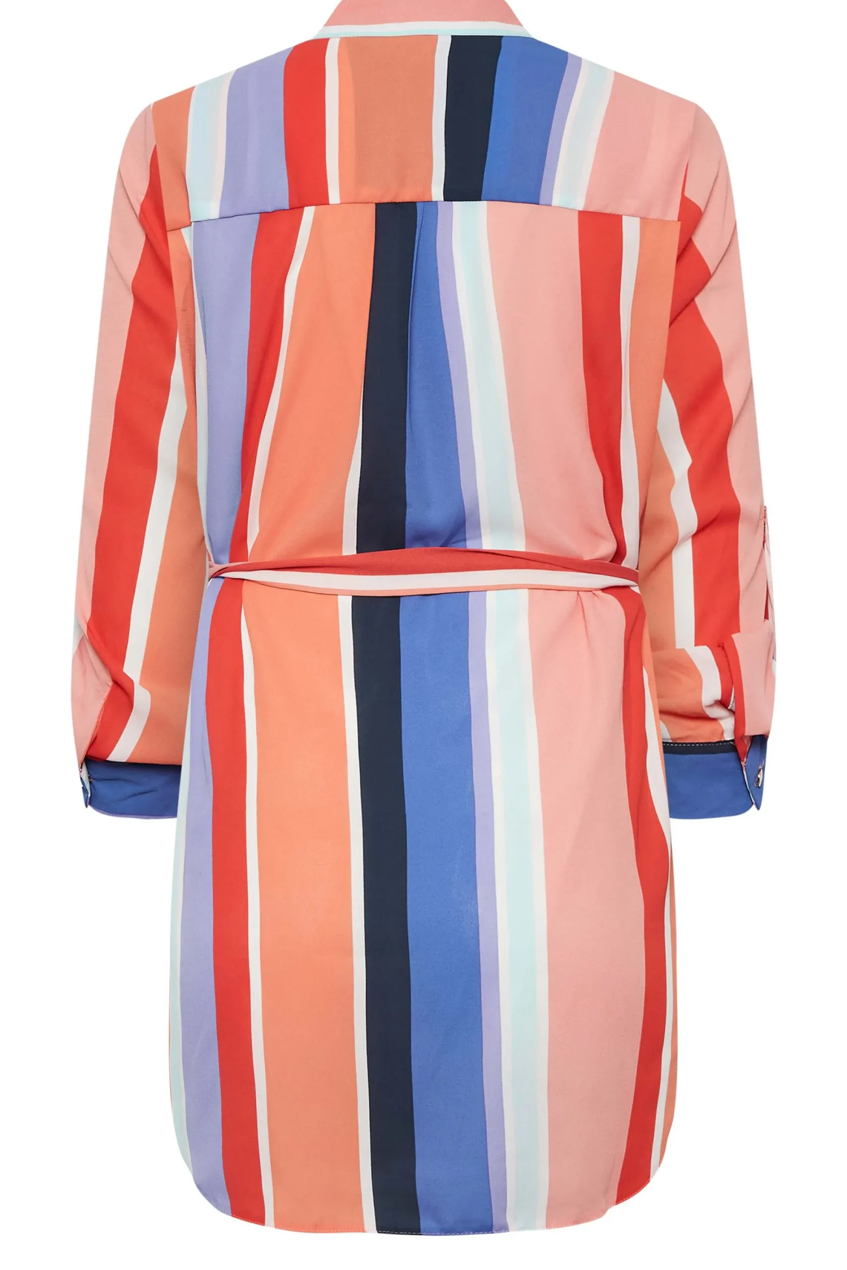 M&Co Womens Pink Stripe Tie Waist Blouse>Women Shirts