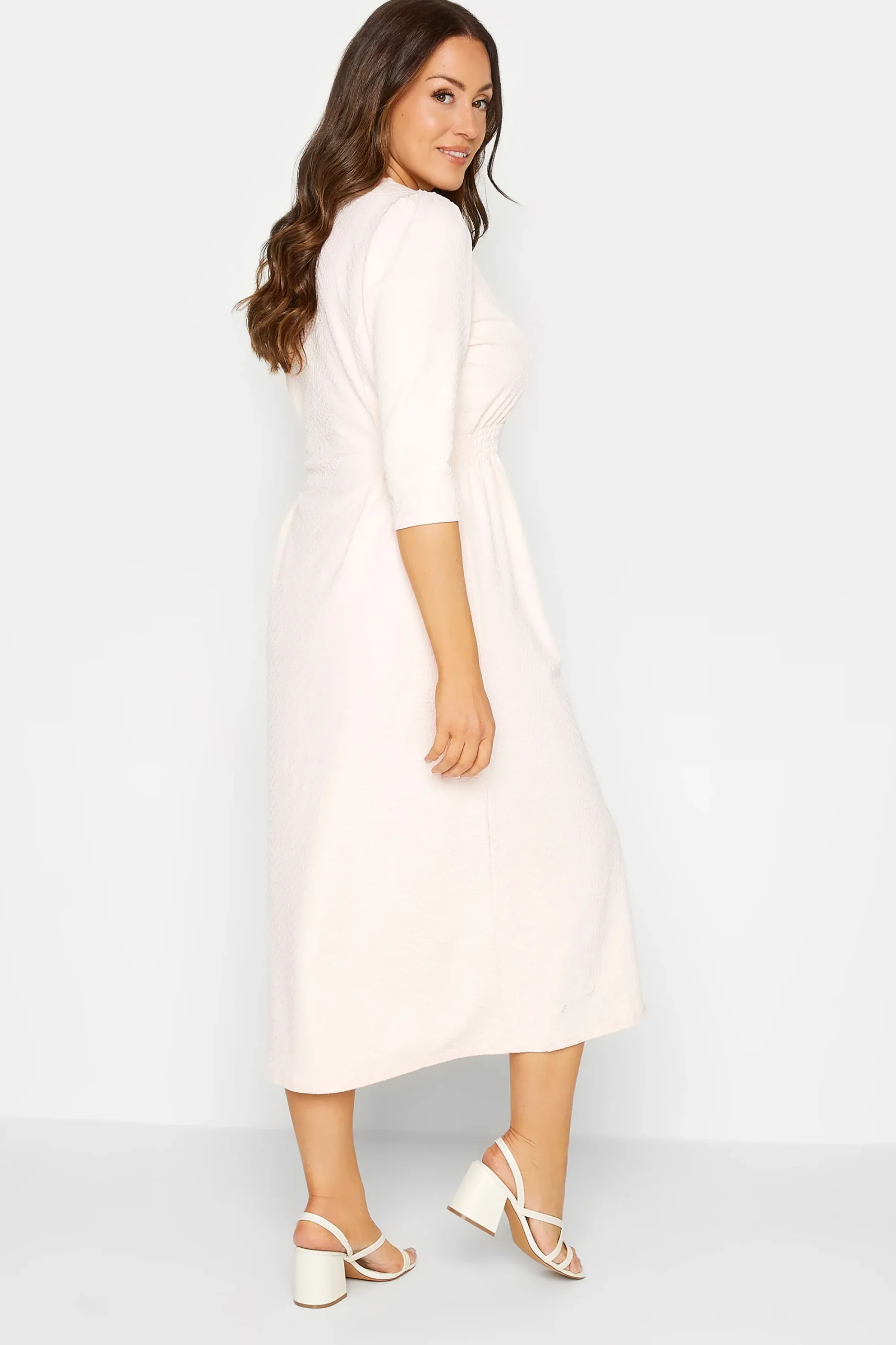 M&Co Womens Pink Textured Button Through Dress>Women Wedding Guest Dresses