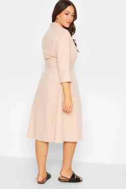 M&Co Womens Pink Tie Waist Shirt Dress><noscript><img width=