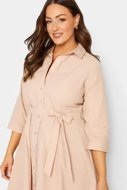 M&Co Womens Pink Tie Waist Shirt Dress><noscript><img width=