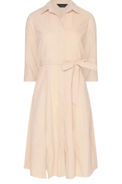 M&Co Womens Pink Tie Waist Shirt Dress><noscript><img width=