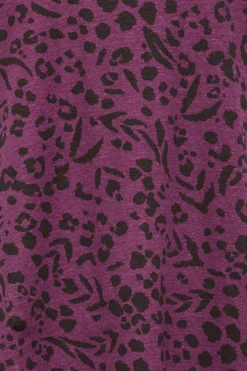 M&Co Womens Purple Animal Print Long Sleeve Cotton Top><noscript><img width=