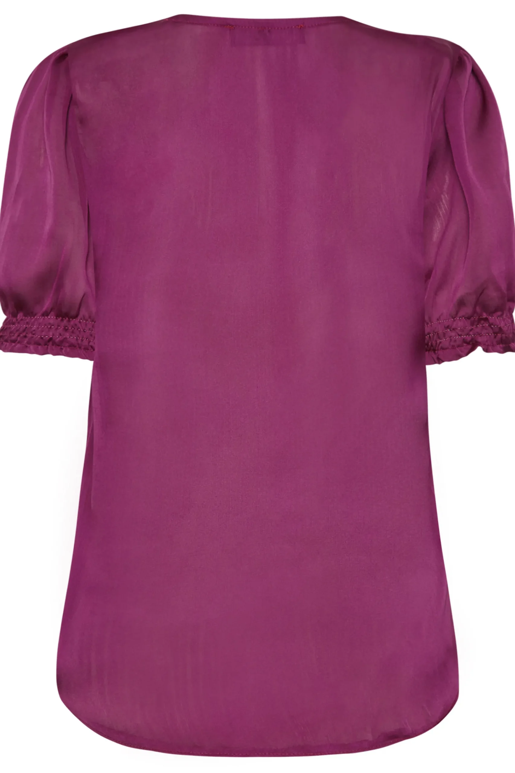 M&Co Womens Purple Frill Front Satin Blouse>Women Short Sleeve Tops