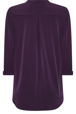 M&Co Womens Purple Half Placket Shirt><noscript><img width=