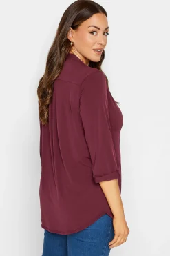 M&Co Womens Purple Half Placket Blouse><noscript><img width=