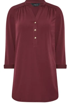 M&Co Womens Purple Half Placket Blouse><noscript><img width=