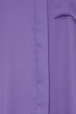 M&Co Womens Purple Satin Contrast Panel Shirt><noscript><img width=