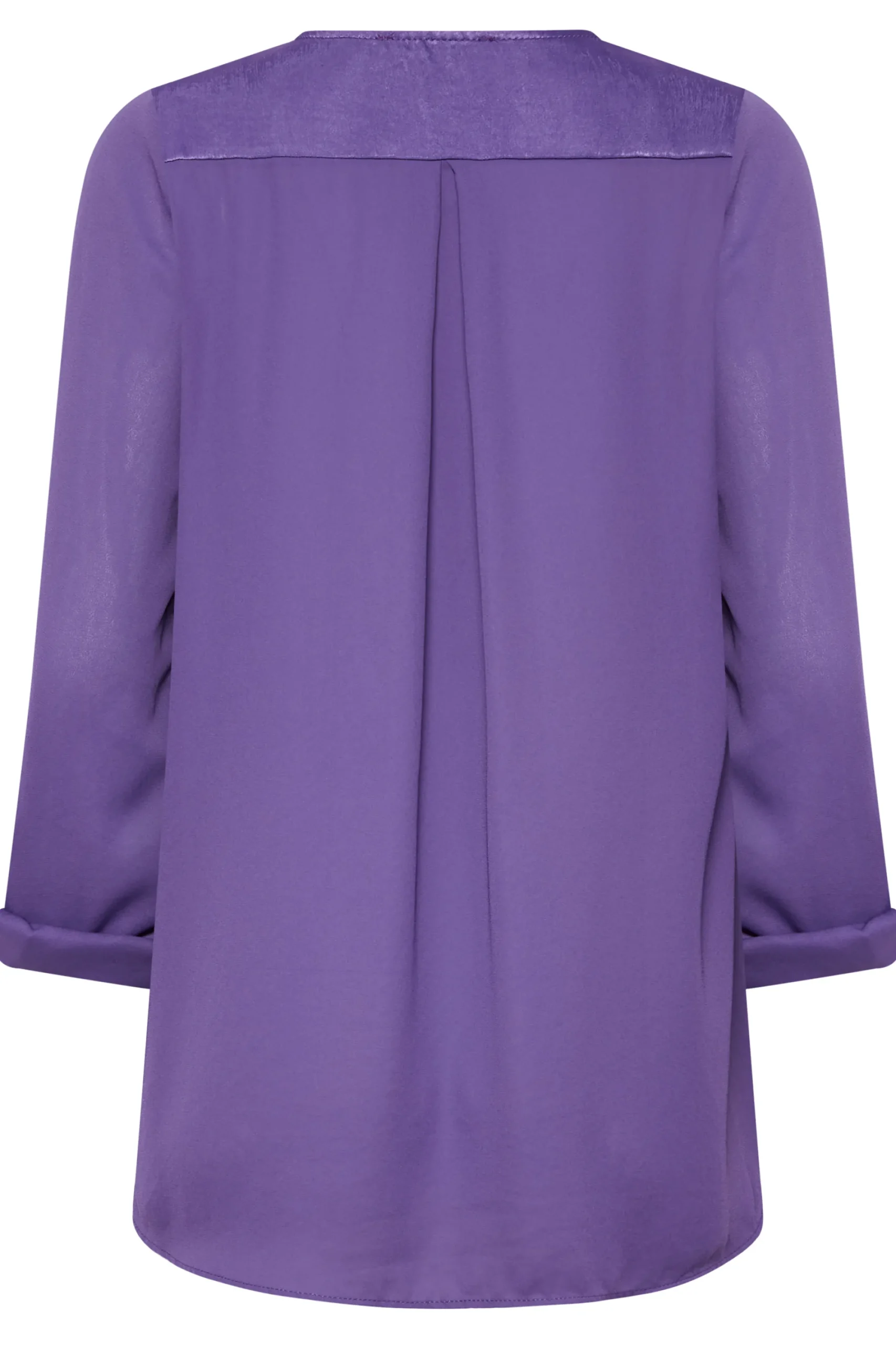 M&Co Womens Purple Satin Contrast Panel Shirt>Women Shirts