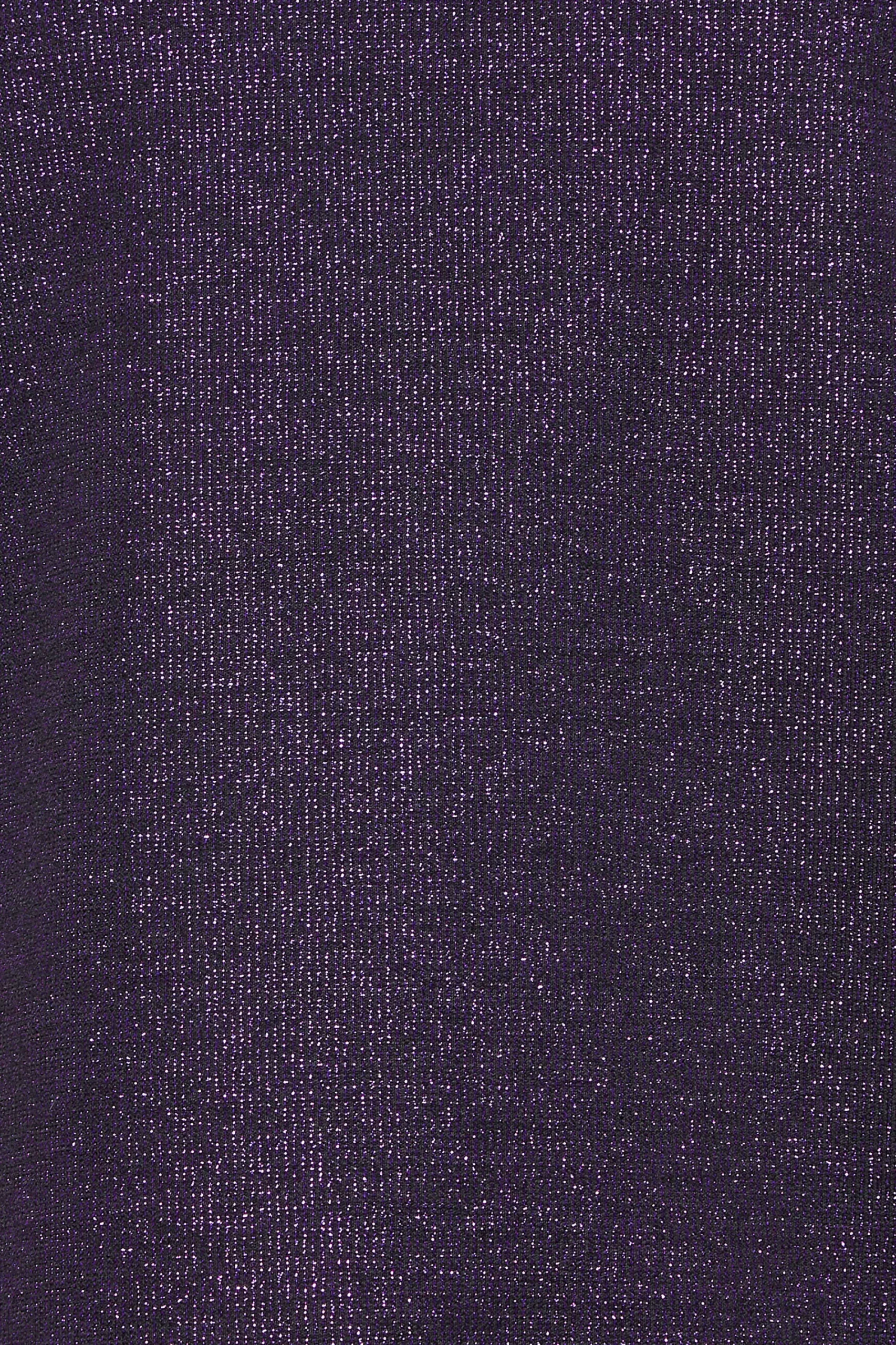 M&Co Womens Purple Shimmer Ruched Sleeve Blouse>Women Blouses