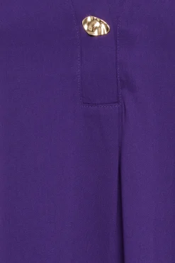 M&Co Womens Purple Statement Button Tab Sleeve Shirt><noscript><img width=