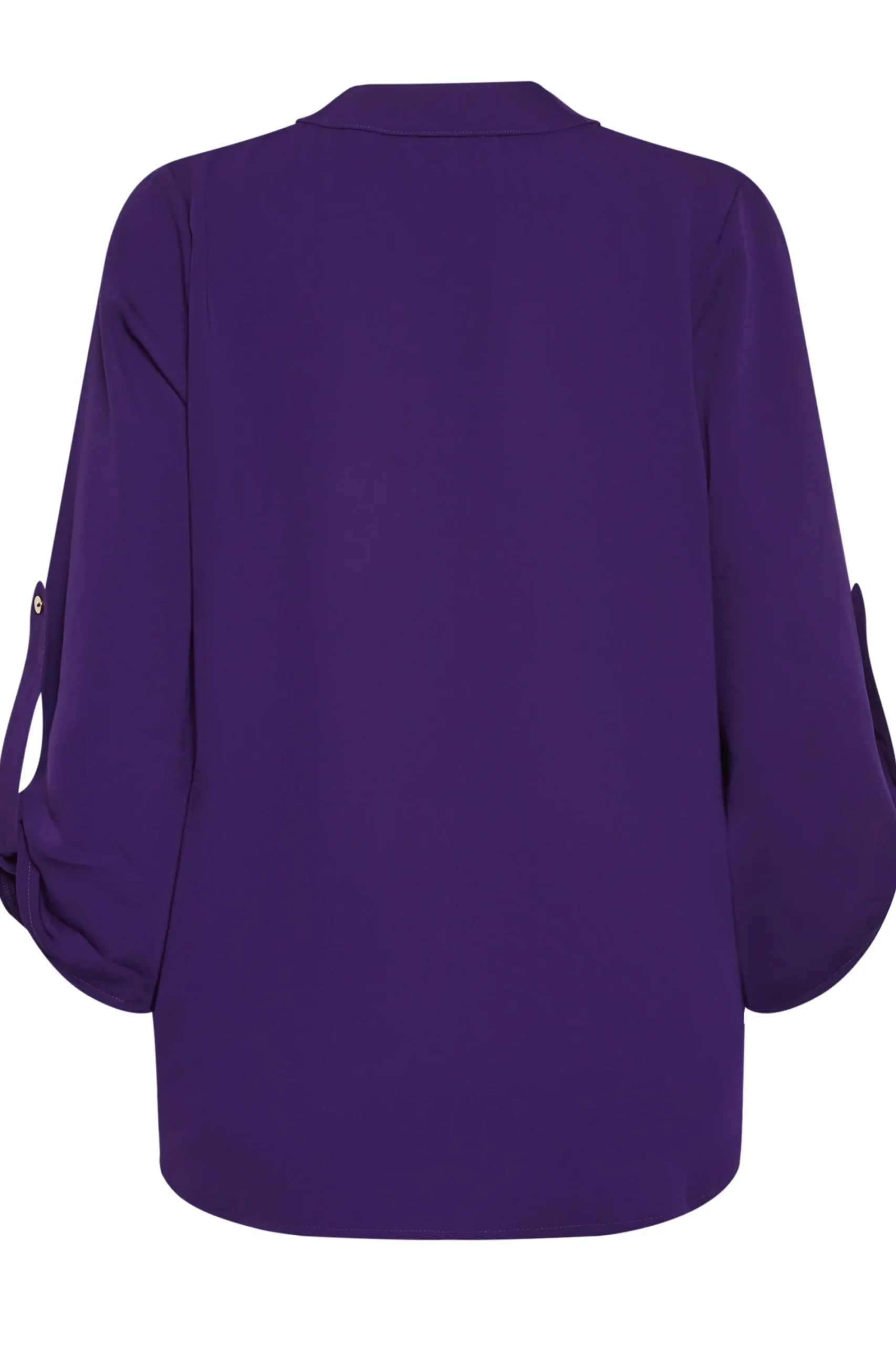 M&Co Womens Purple Statement Button Tab Sleeve Shirt>Women Shirts