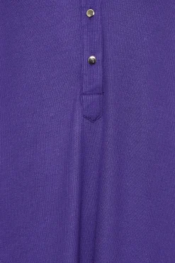 M&Co Womens Purple V-Neck Half Placket Shirt><noscript><img width=