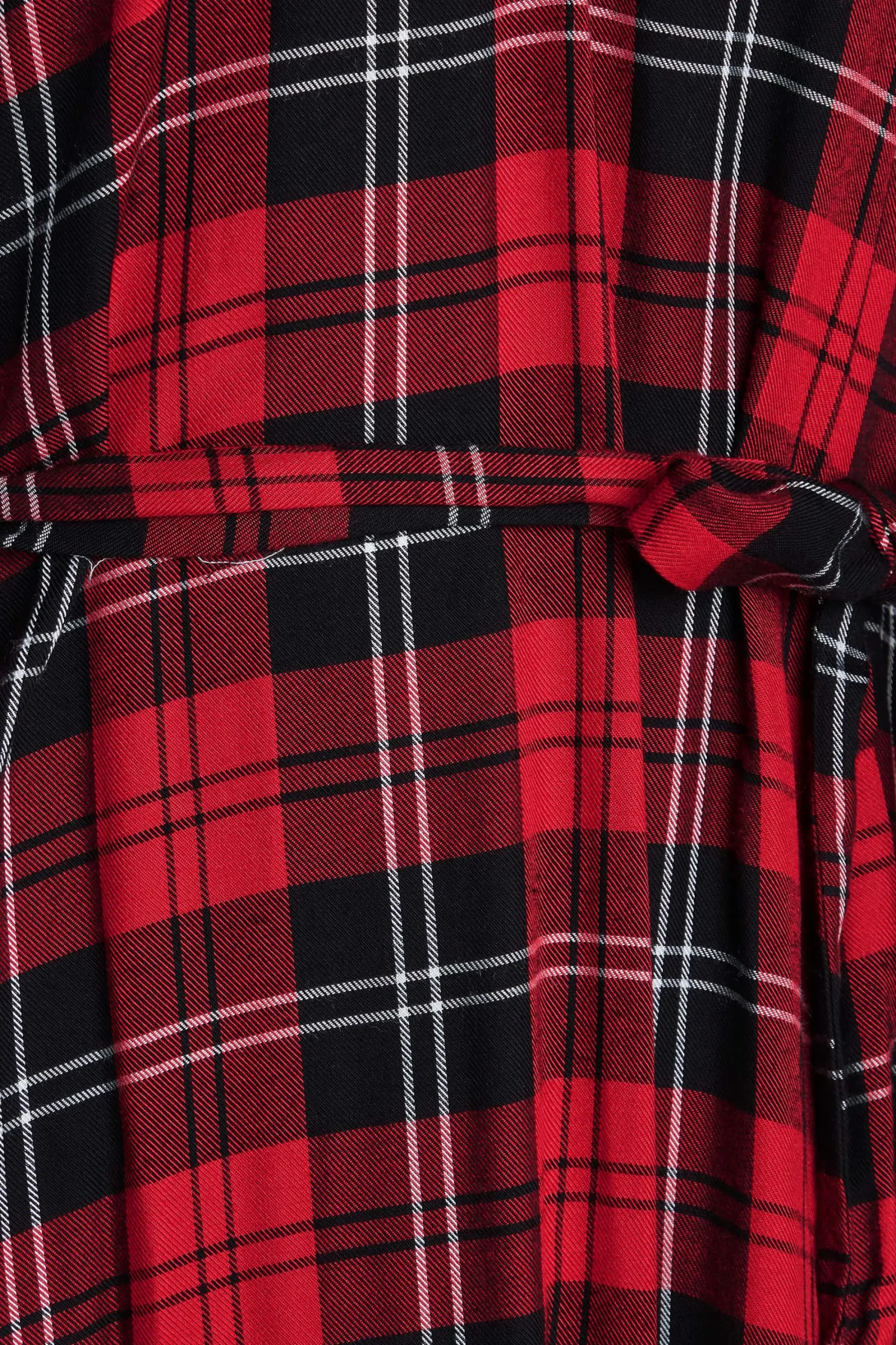 M&Co Womens Red & Black Check Tie Waist Tunic Dress>Women Shirt Dresses
