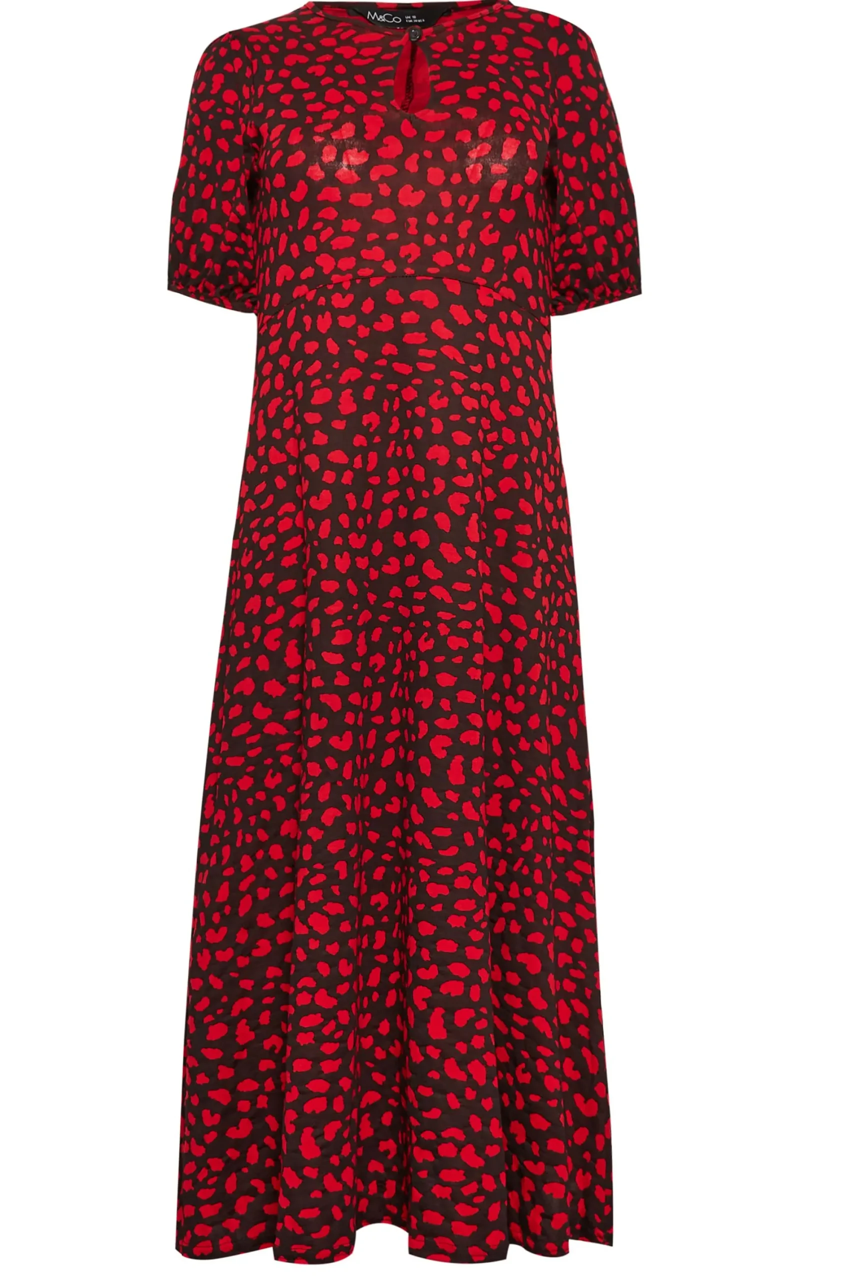 M&Co Womens Red Animal Print Keyhole Maxi Dress>Women Maxi Dresses