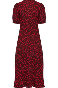 M&Co Womens Red Animal Print Keyhole Maxi Dress><noscript><img width=