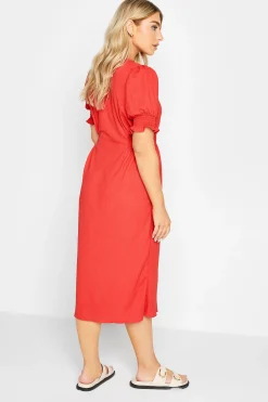 M&Co Womens Red Button Through Midi Dress><noscript><img width=