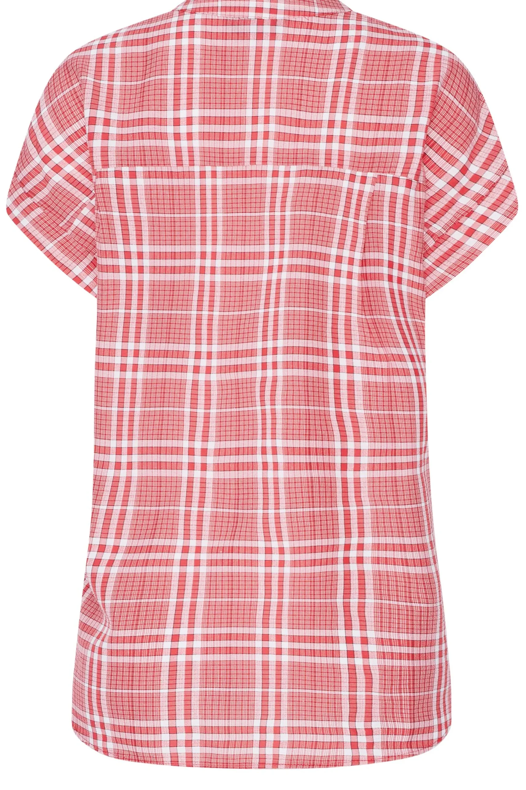M&Co Womens Red Check Print Shirt>Women Short Sleeve Tops