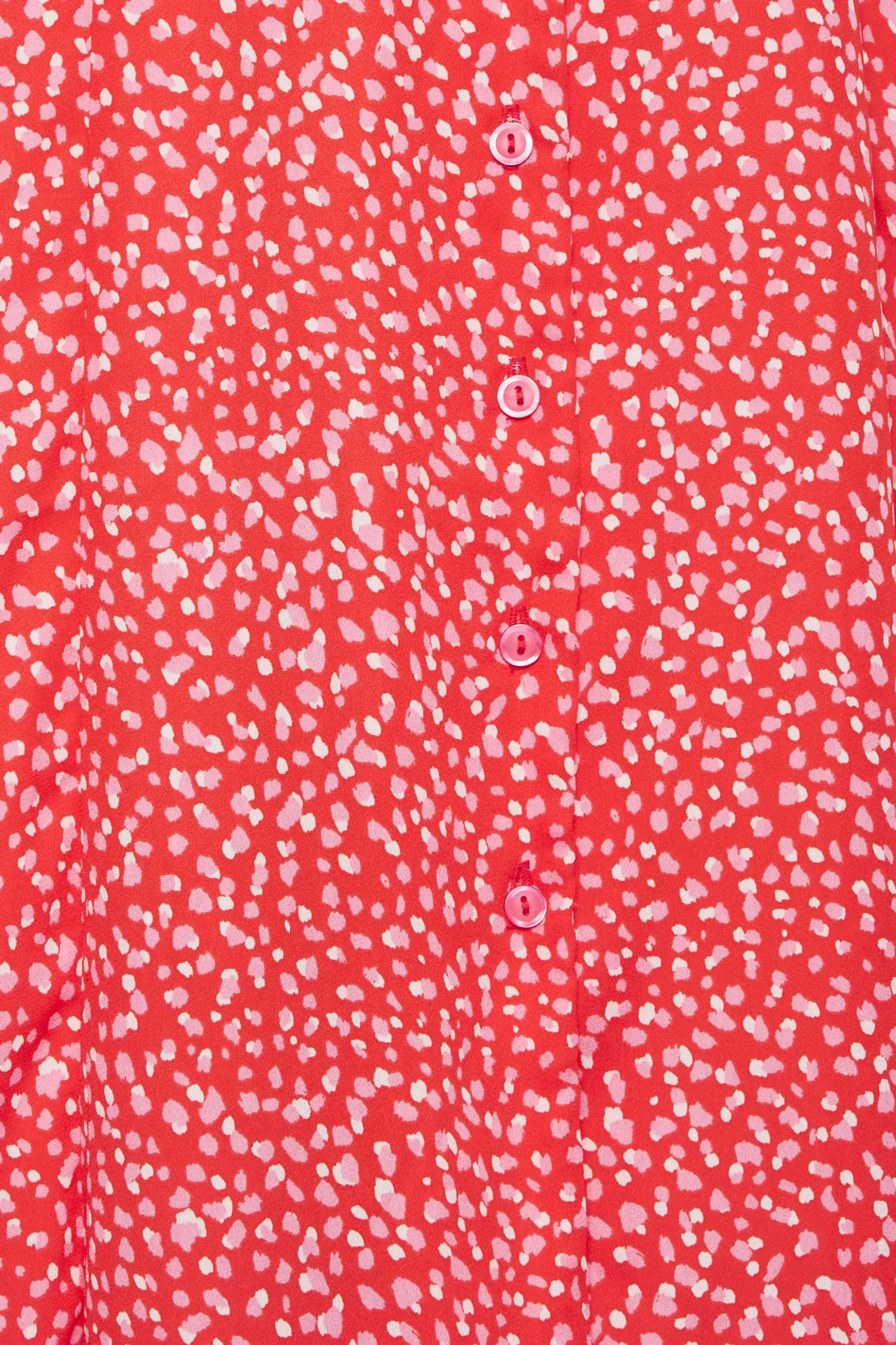 M&Co Womens Red Ditsy Spot Print Midi Button Through Tea Dress>Women Midi Dresses