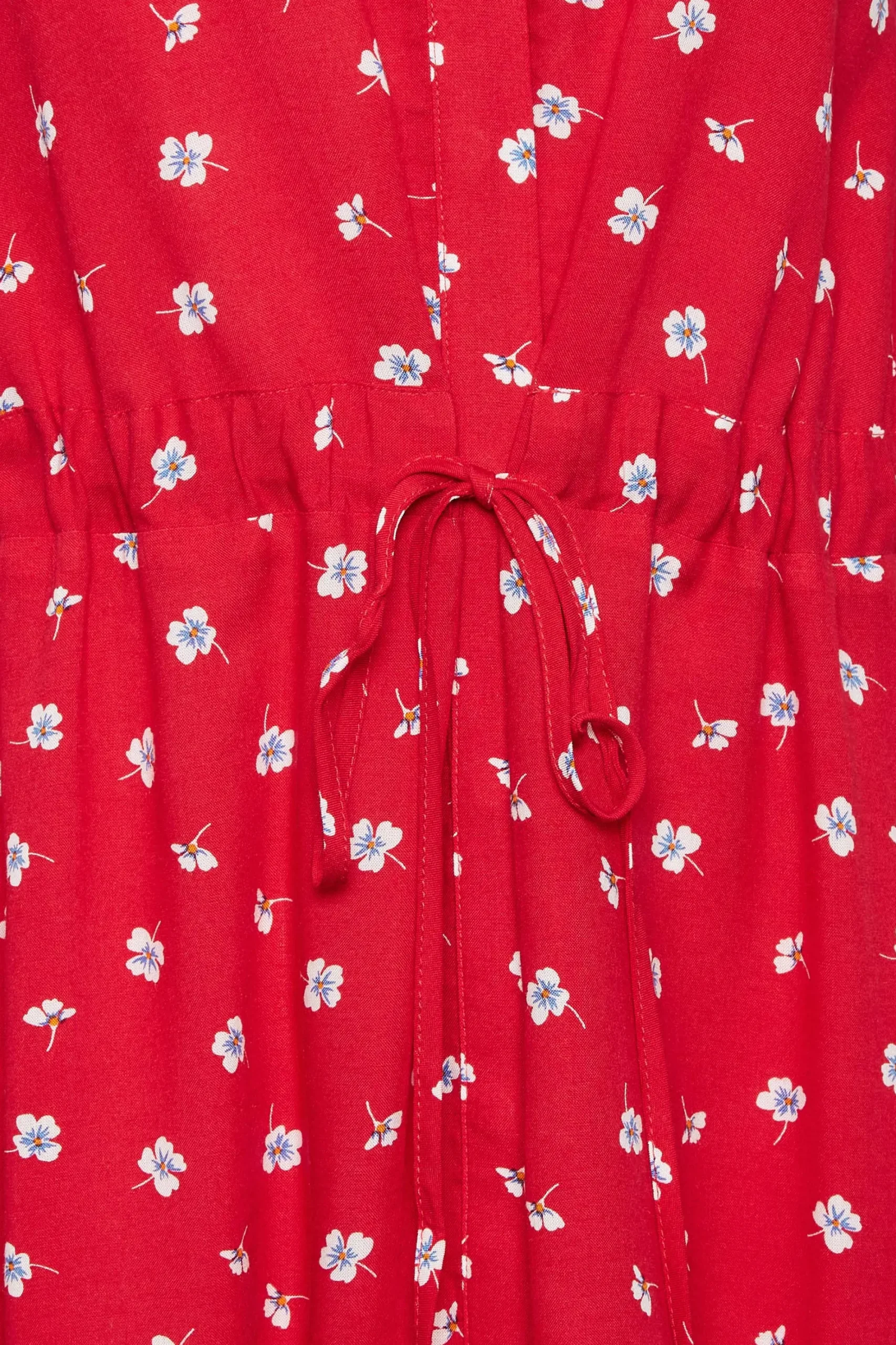 M&Co Womens Red Floral Print Tie Waist Tunic Shirt>Women Shirts