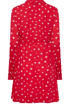 M&Co Womens Red Floral Print Tie Waist Tunic Shirt><noscript><img width=