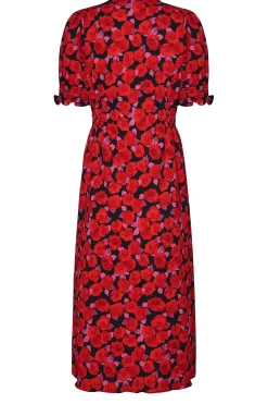M&Co Womens Red Floral Print Button Through Dress><noscript><img width=