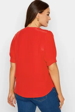 M&Co Womens Red Frill Front Blouse><noscript><img width=