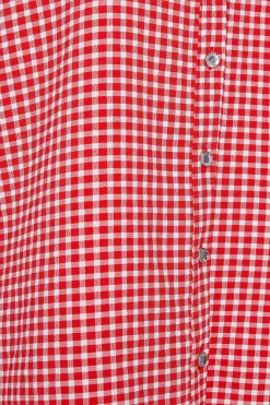 M&Co Womens Red Gingham Short Sleeve Shirt><noscript><img width=