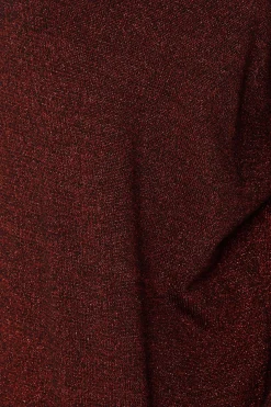M&Co Womens Red Glitter Cut Out Tunic Jumper><noscript><img width=