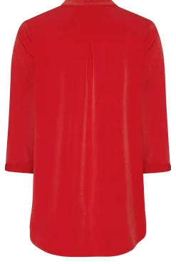 M&Co Womens Red Half Placket Blouse><noscript><img width=