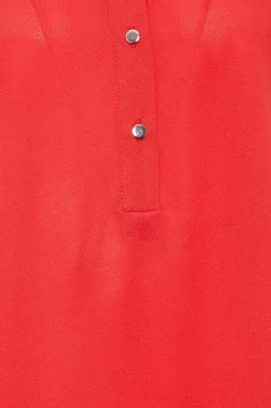 M&Co Womens Red Half Placket Jersey Shirt><noscript><img width=