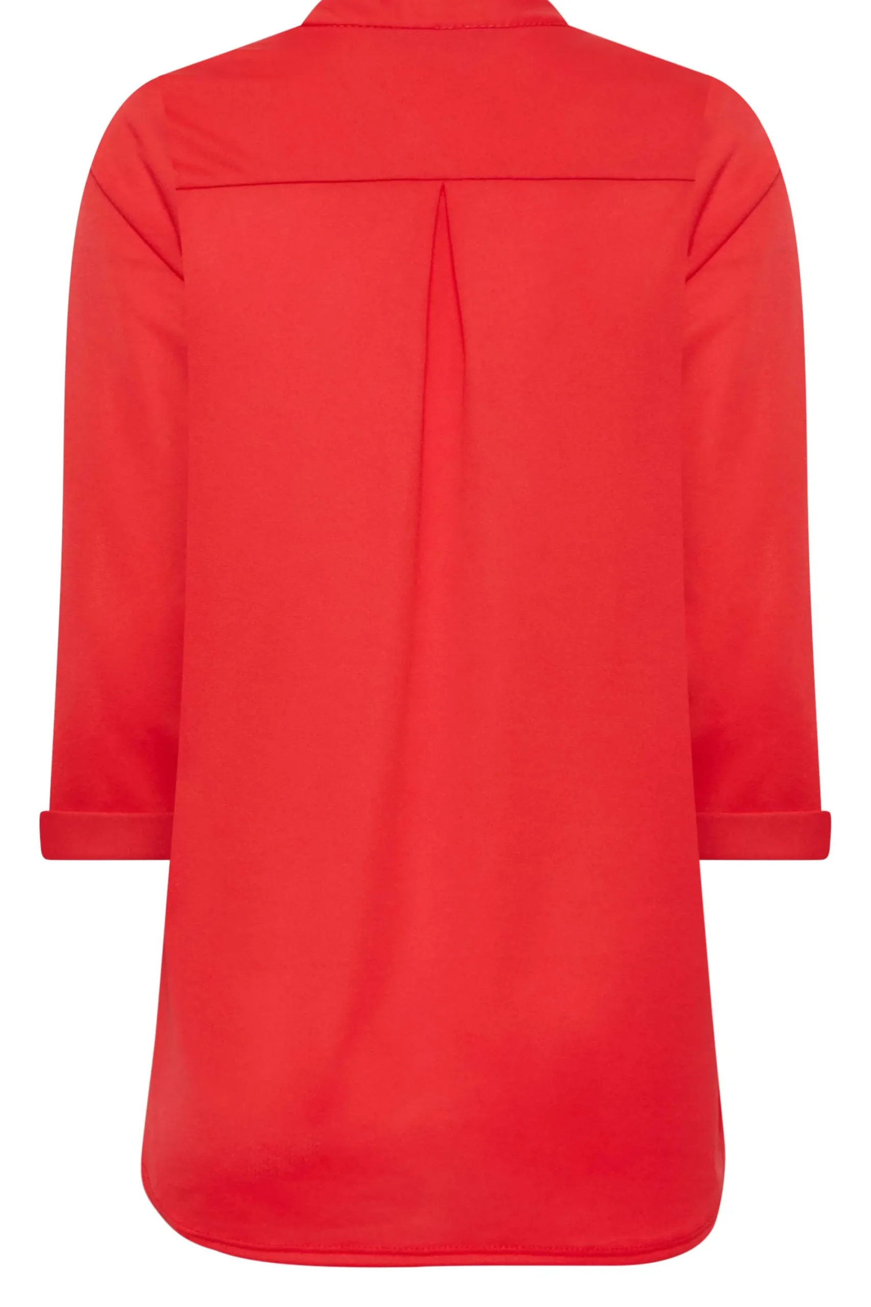 M&Co Womens Red Half Placket Jersey Shirt>Women Shirts